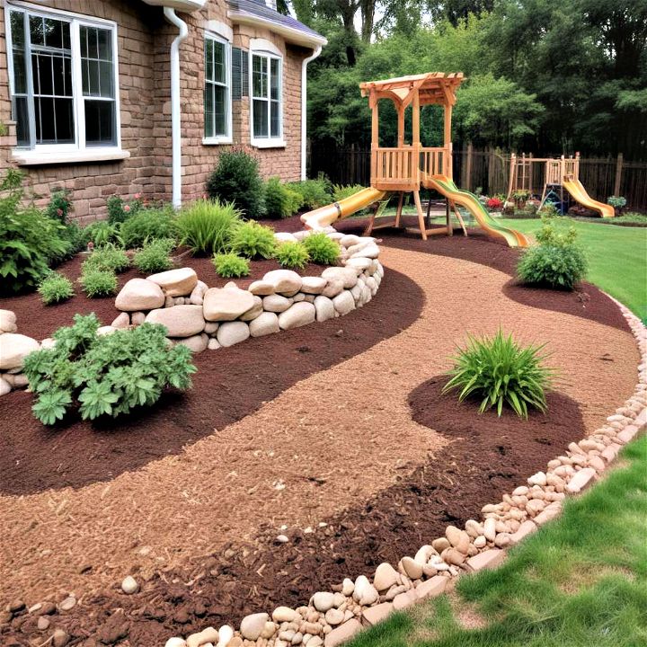integrating a mulched play area for kids