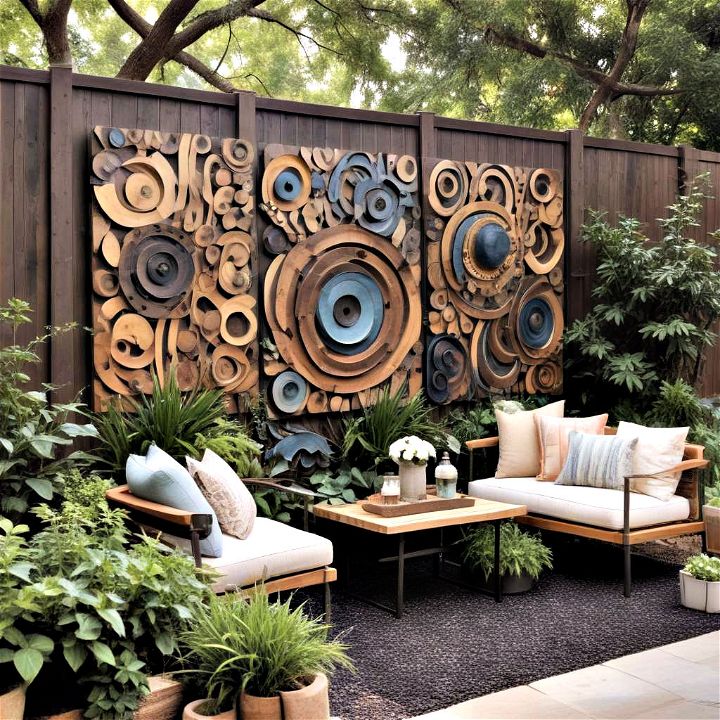 large outdoor art backyard privacy