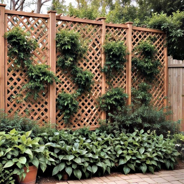 lattice panels with climbing plants customizable privacy solution