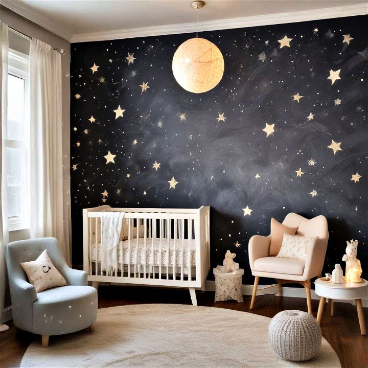 light up with a starry night theme baby’s room