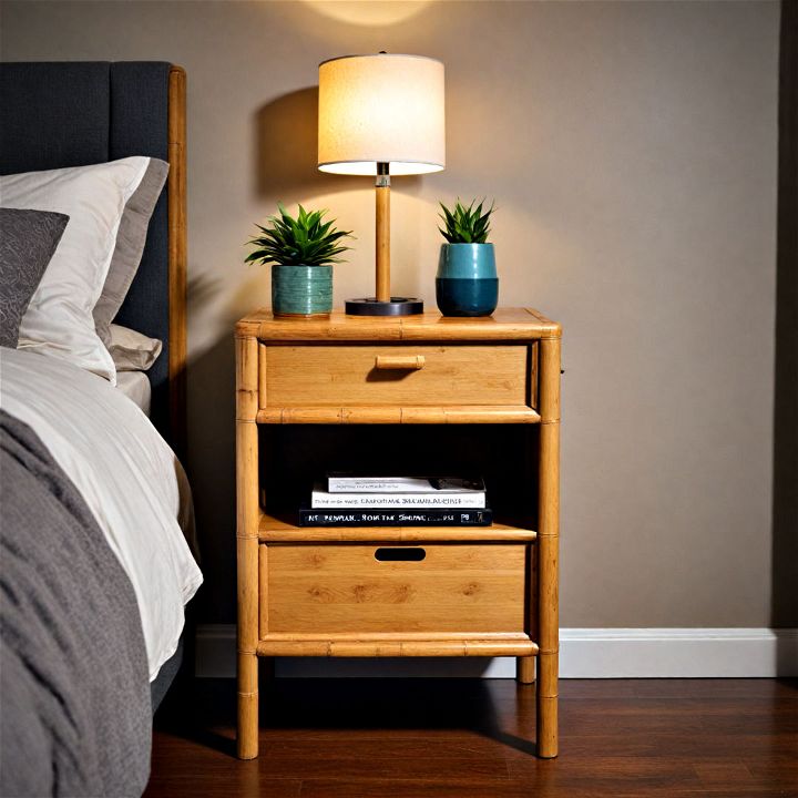 lightweight and eco friendly bamboo nightstand