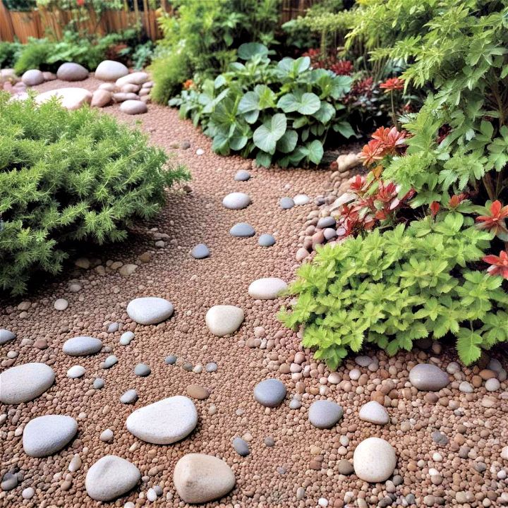 low maintenance gravel scatter for texture