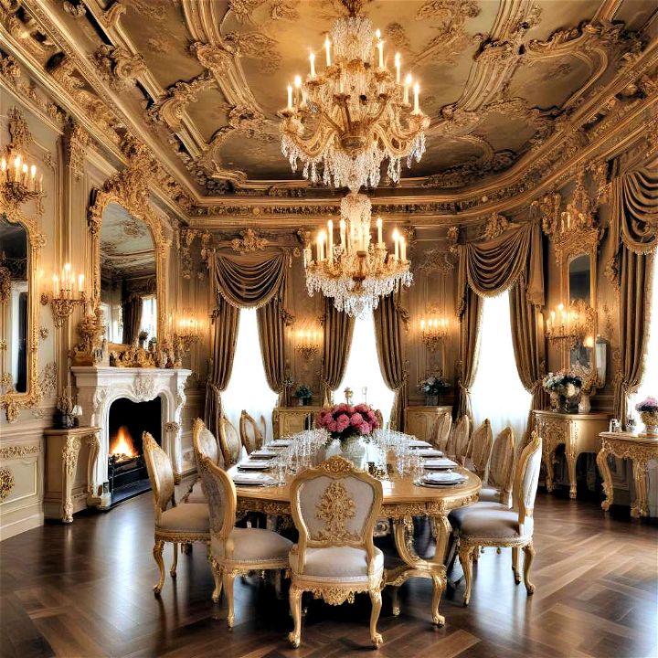 luxurious baroque style dining hall