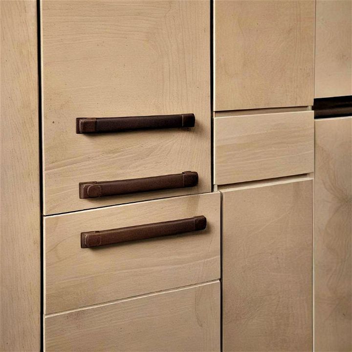 luxurious leather accented handles