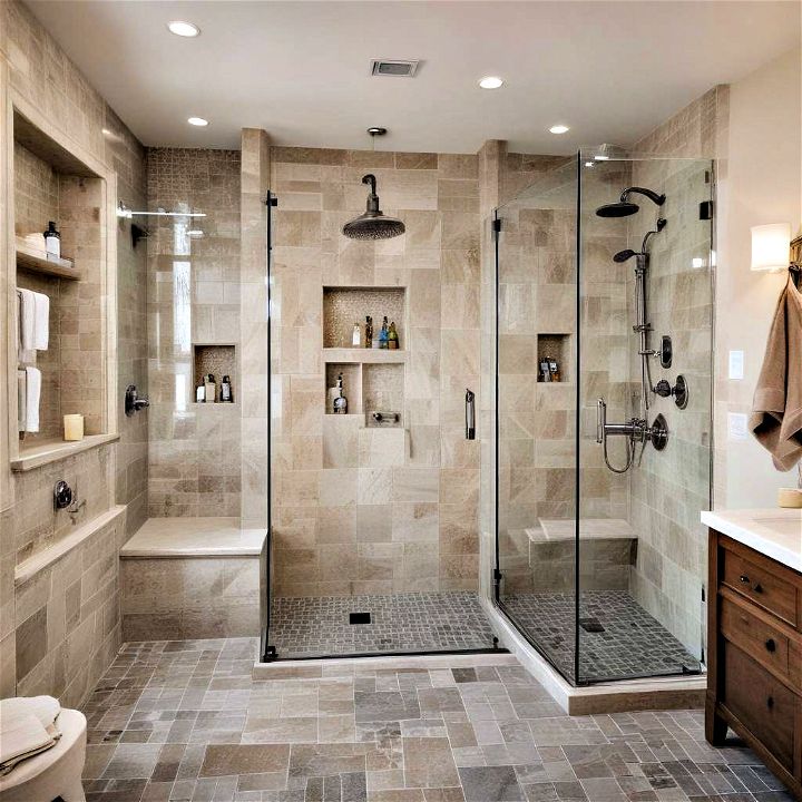 luxurious two person walk in showers