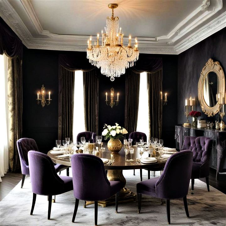 luxury and comfort velvet dining salon