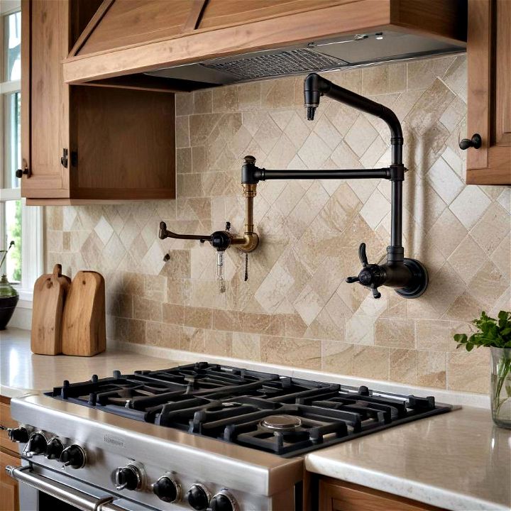 luxury pot filler faucet on the cooktop