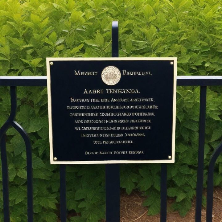marker or plaque on your fence
