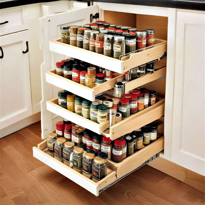 maximize storage pull out spice rack