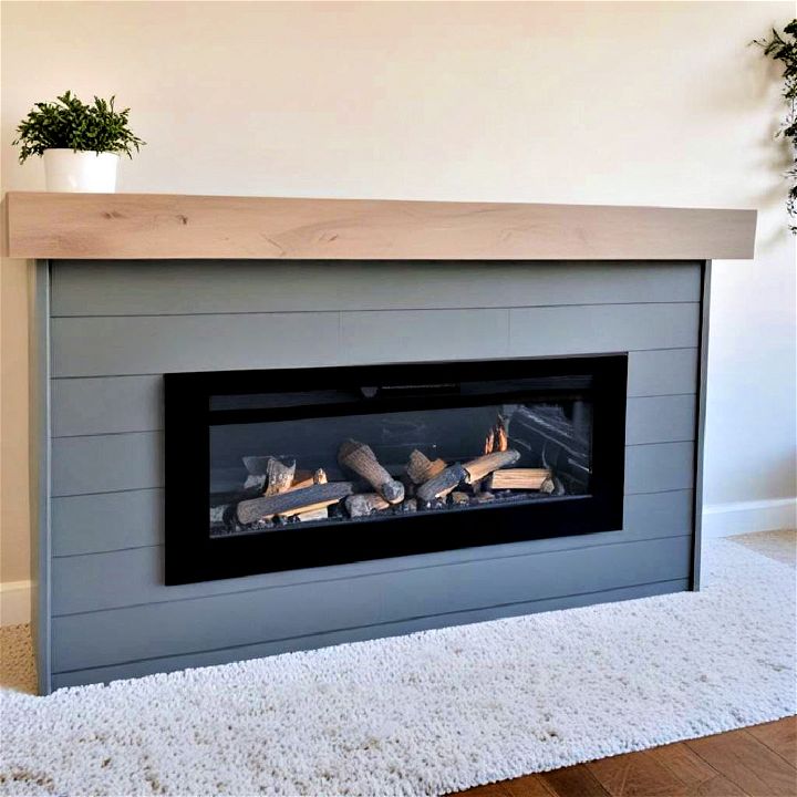 minimalism fireplace with hidden storage