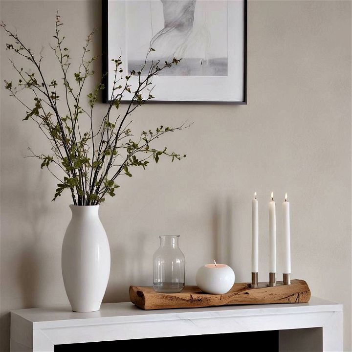 minimalist approach mantel decor