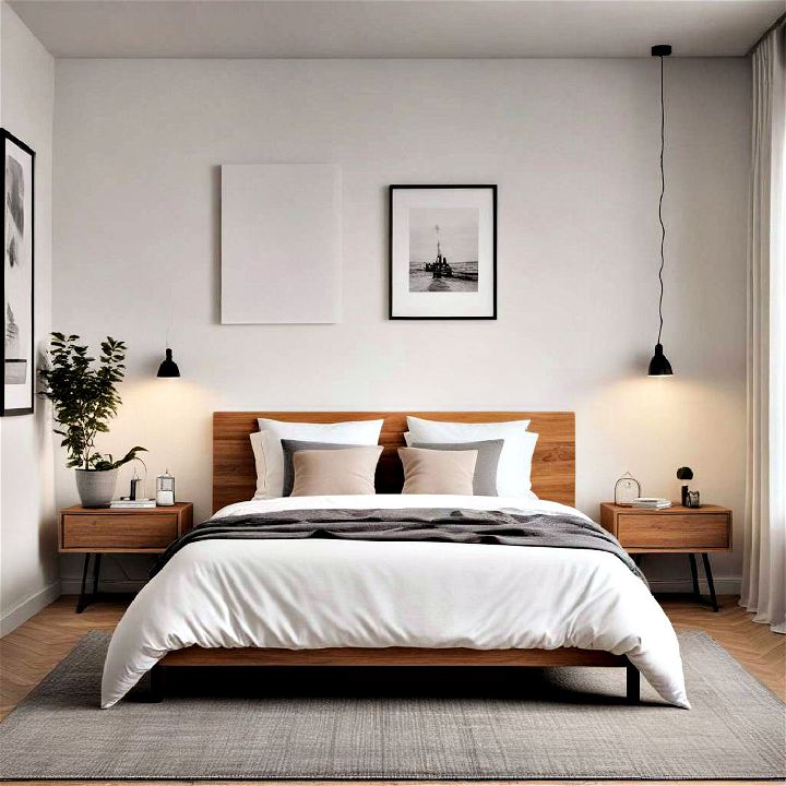 minimalist bedroom layout for a peaceful atmosphere