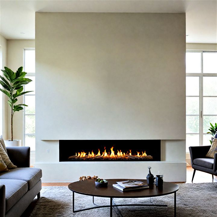 minimalist frameless inset fireplace