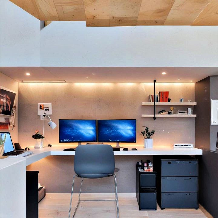 minimalist modern gaming loft