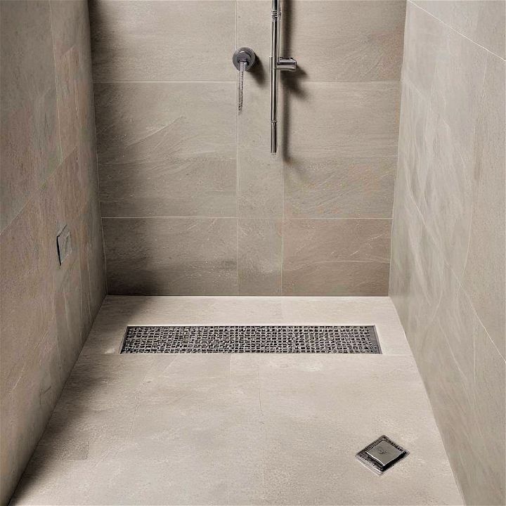 minimalist seamless shower drains