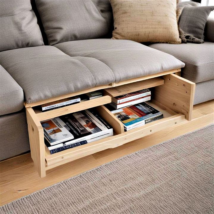 minimalist utilize under sofa storage