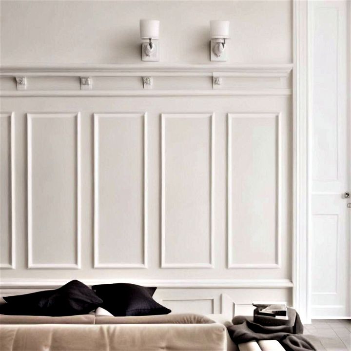 minimalist wainscoting to create a serene and clutter free ambiance