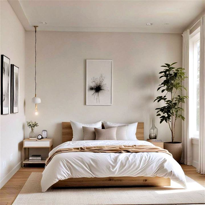 minimalist zen corner bedroom