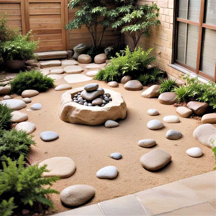 minimalist zen rock garden