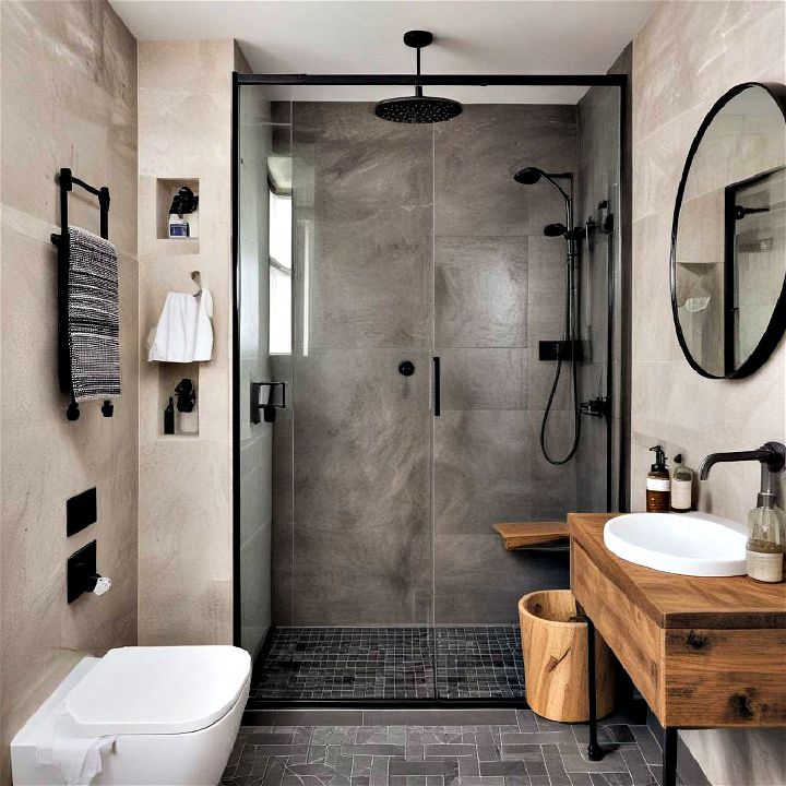 minimalistic industrial style showers