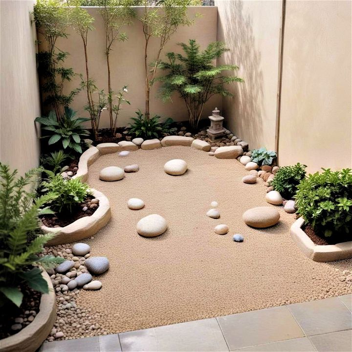 minimalistic zen garden corner