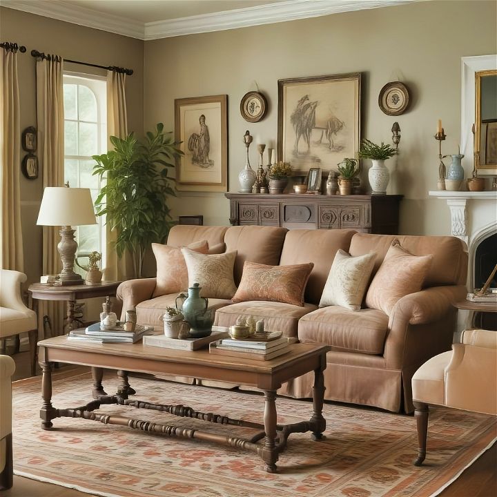 mix in antique finds for living room