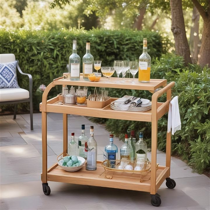 mobile outdoor bar cart