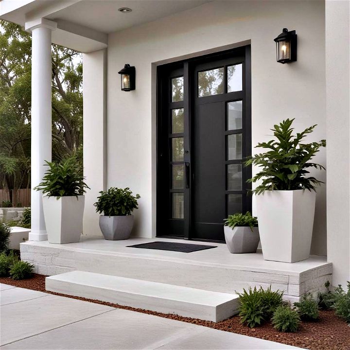 modern and minimalistic front porch decor
