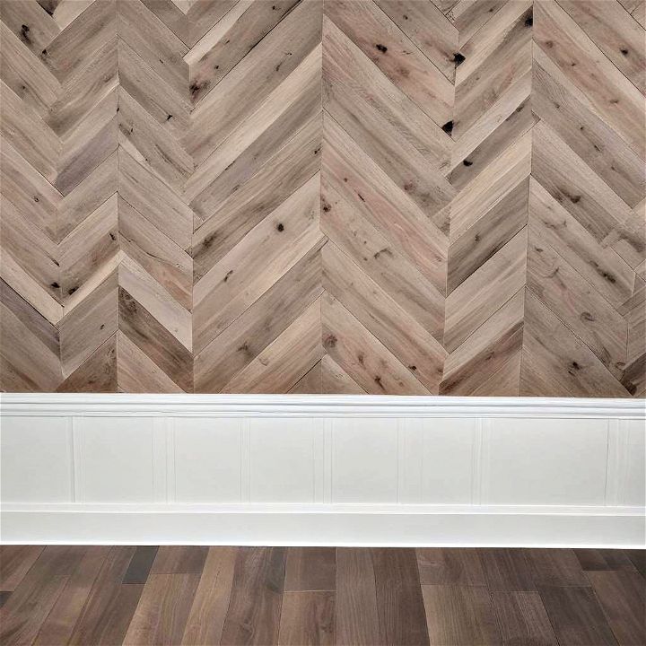 modern chevron wainscoting for accent walls or small spaces
