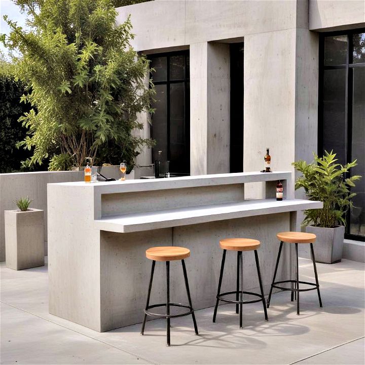 modern concrete outdoor bar