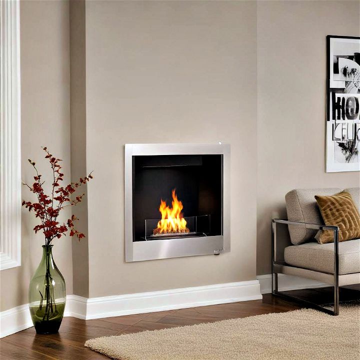 modern corner bio ethanol ventless fireplace