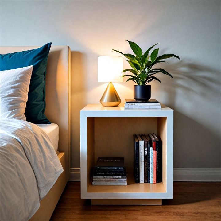 modern cube nightstand for making a subtle statement