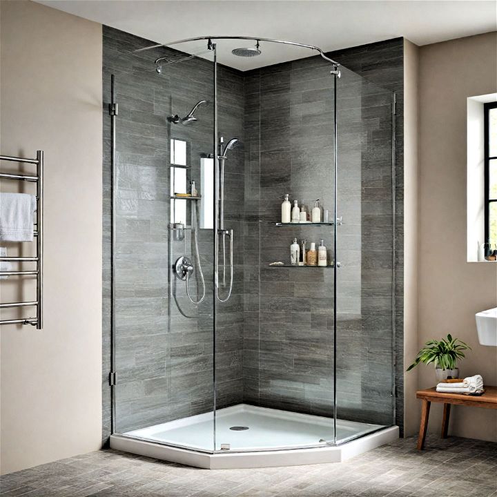 modern curved glass shower stalls