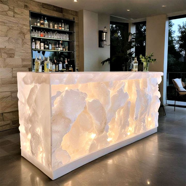 modern glowing quartz bar