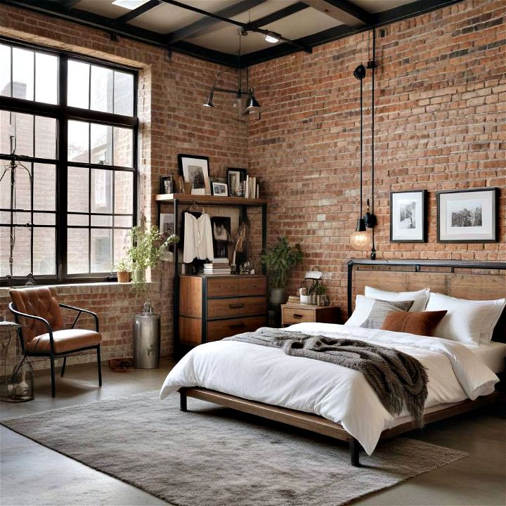 modern industrial chic bedroom design