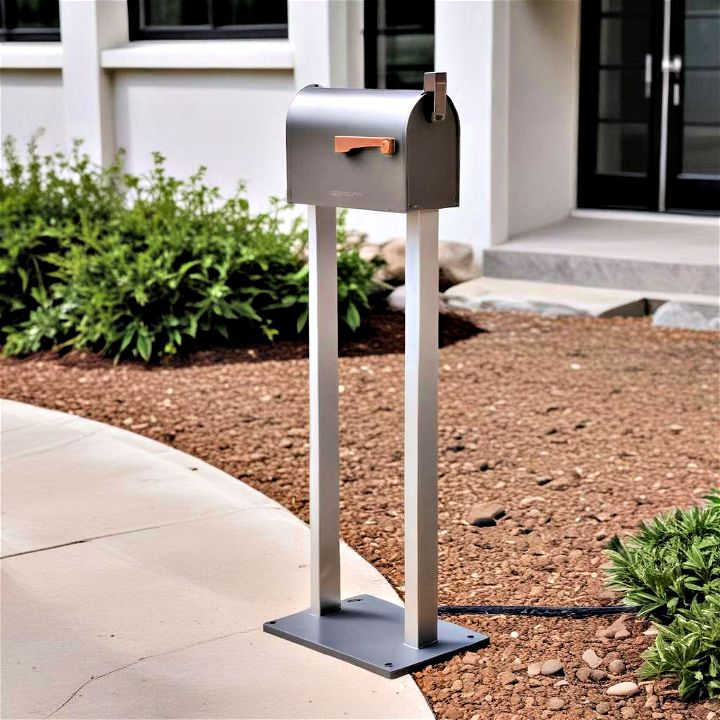 modern metal mailbox stand