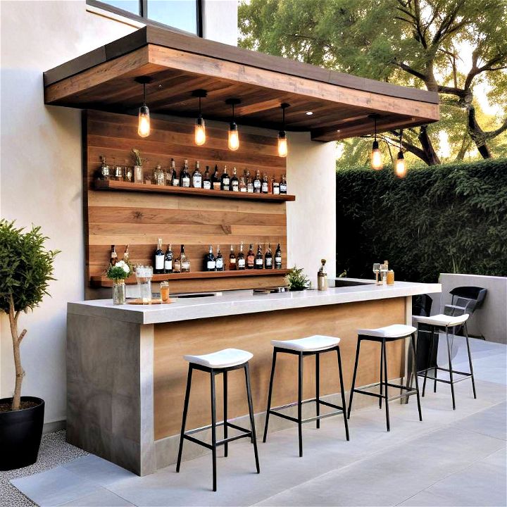 modern minimalist outdoor bar
