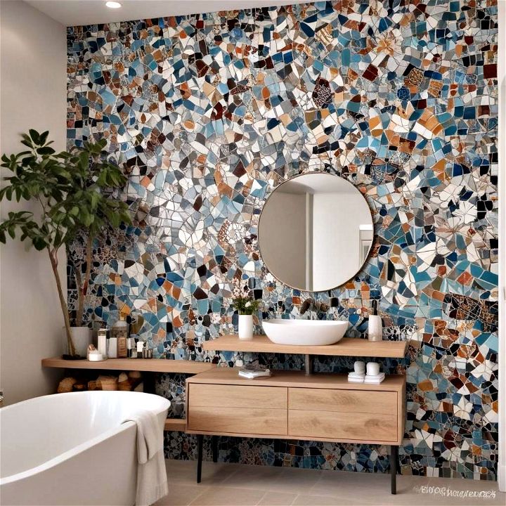 mosaic tile accent wall