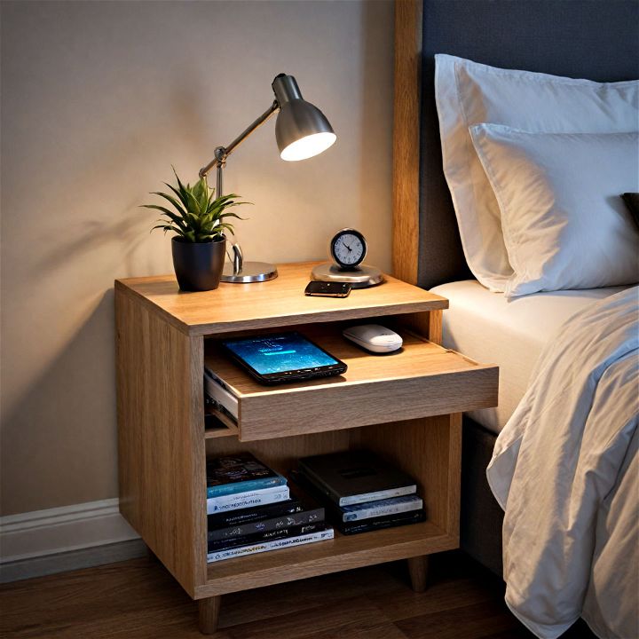 multi functional nightstand to keep your essentials organized