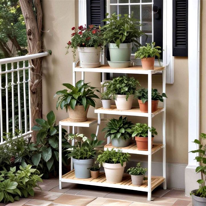 multi level plant stands to enliven your porch