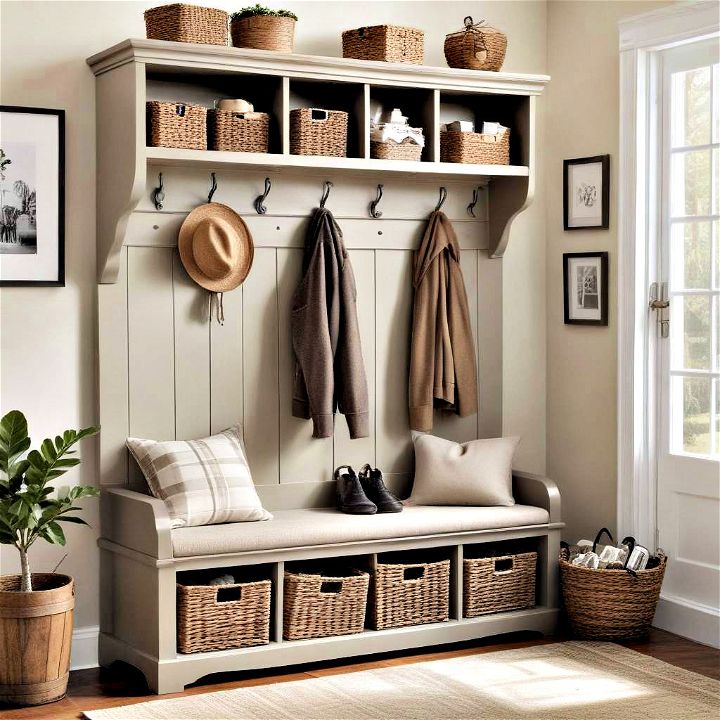 multifunctional furniture for mudrooms