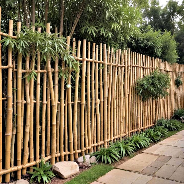 natural bamboo barrier garden fence