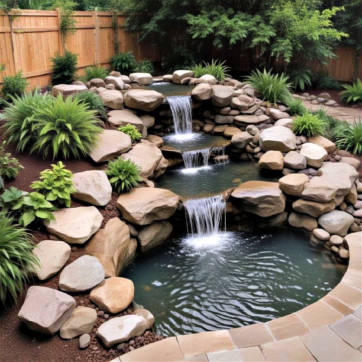 naturalistic look cascading waterfall feature