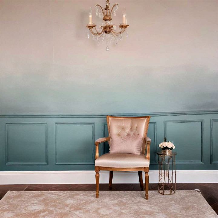 ombre wainscoting to make a soft yet impactful color statement