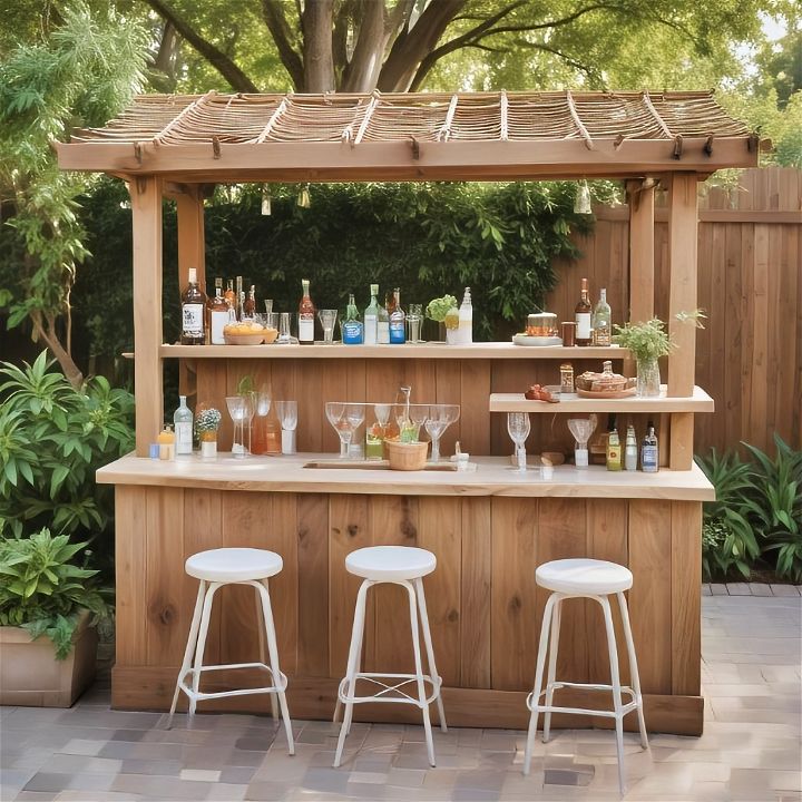 outdoor bar for backyard entertainment