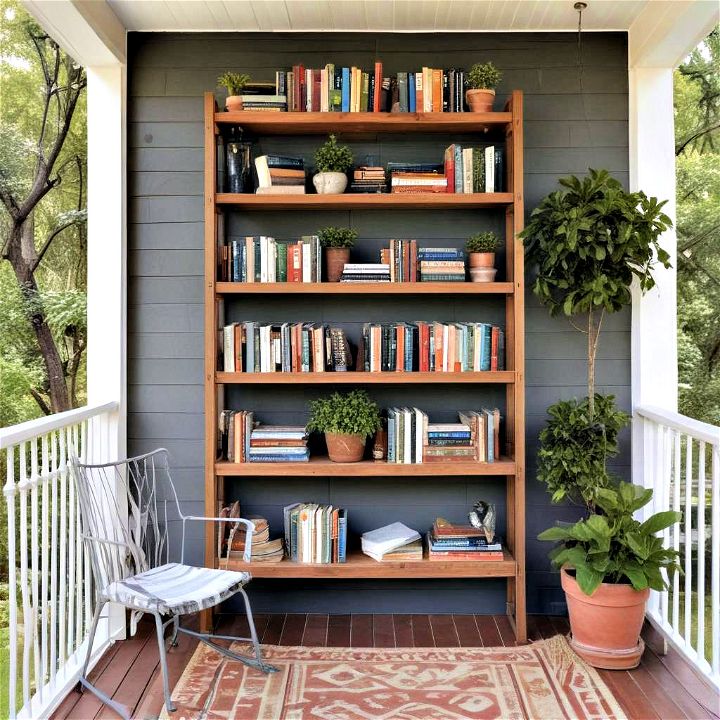 outdoor library in your screened in porch