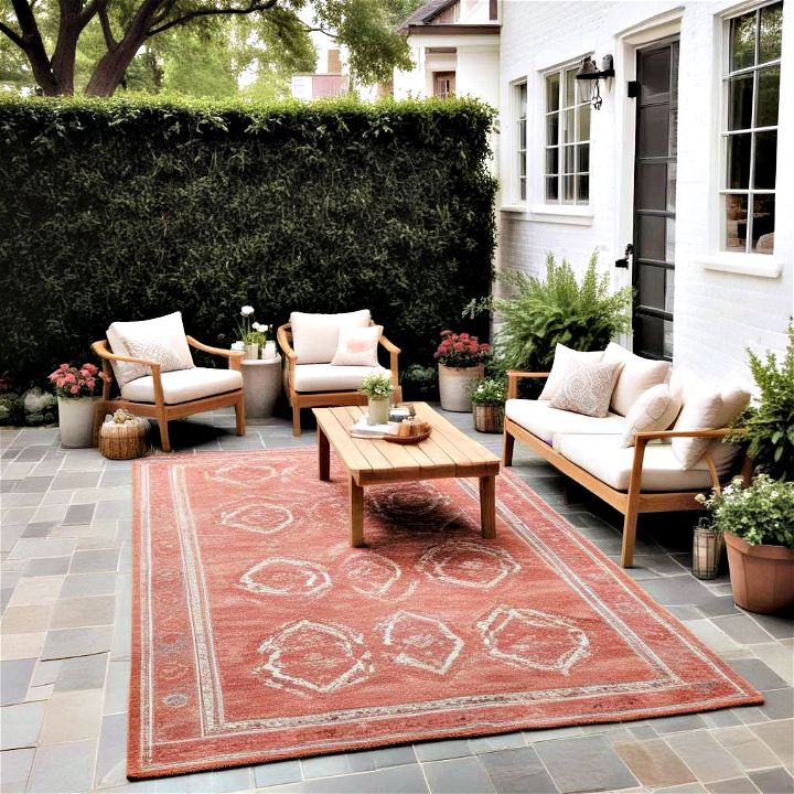 outdoor rug for townhouse backyard