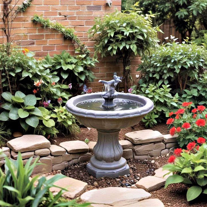 peaceful side yard water feature