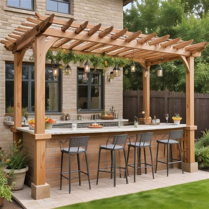 pergola with bar for summer parties