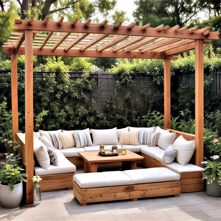 pergola with built in seating